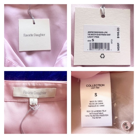 New! FAVORITE DAUGHTER Oversized Satin Ex-Boyfriend Shirt - Picture 13 of 14